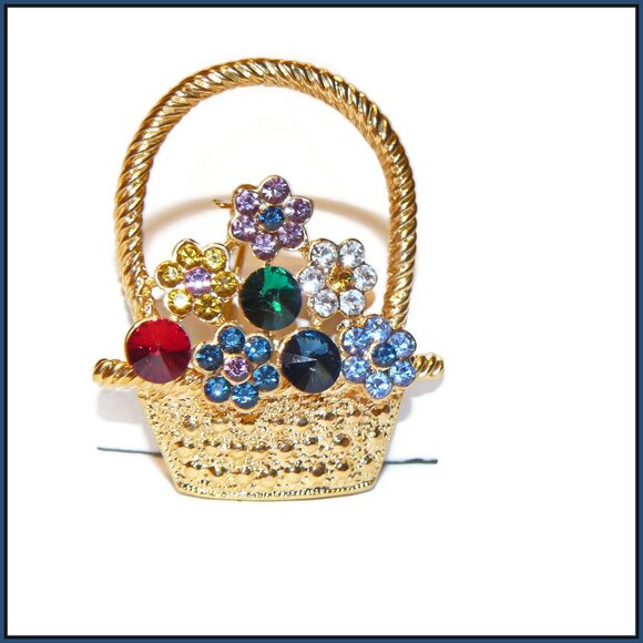 Multi Color Rhinestone Basket - Picture 2 of 4